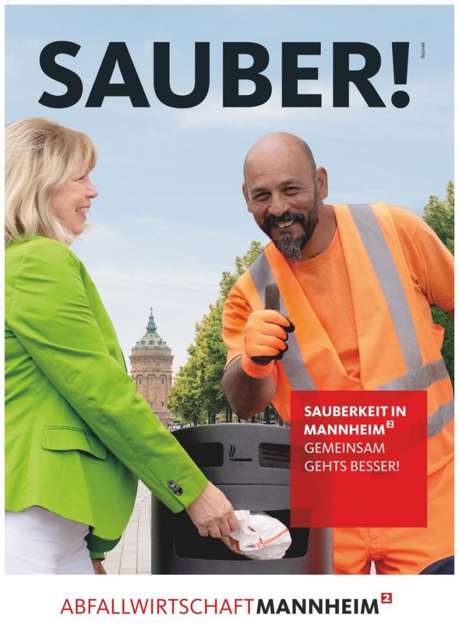 Mannheim: Plakatkampagne für mehr Sauberkeit im öffentlichen Raum