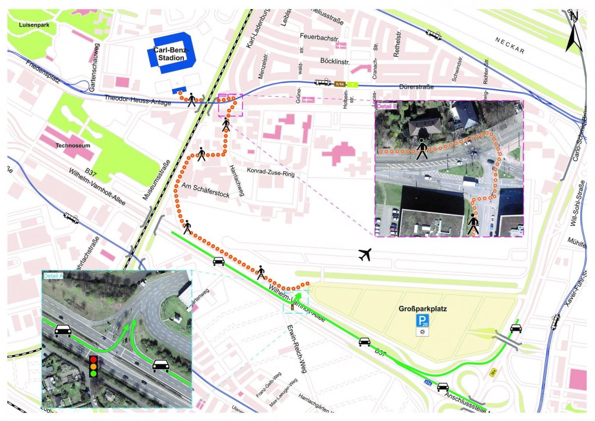 Verkehrsinformationen: Drittligabegegnung SV Waldhof Mannheim – 1. FC Kaiserslautern