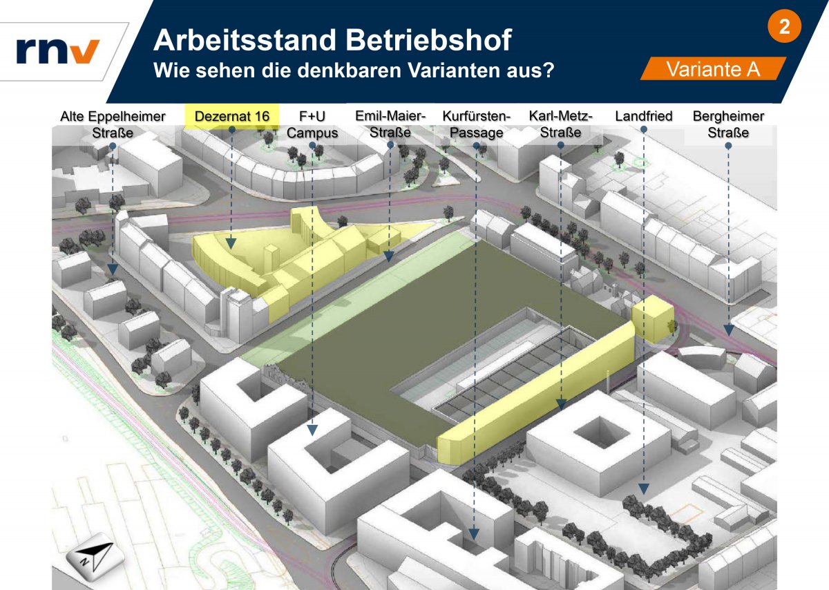 Heidelberger Betriebshof: Stadt und rnv arbeiten zwei Varianten für Neubau am alten Standort aus