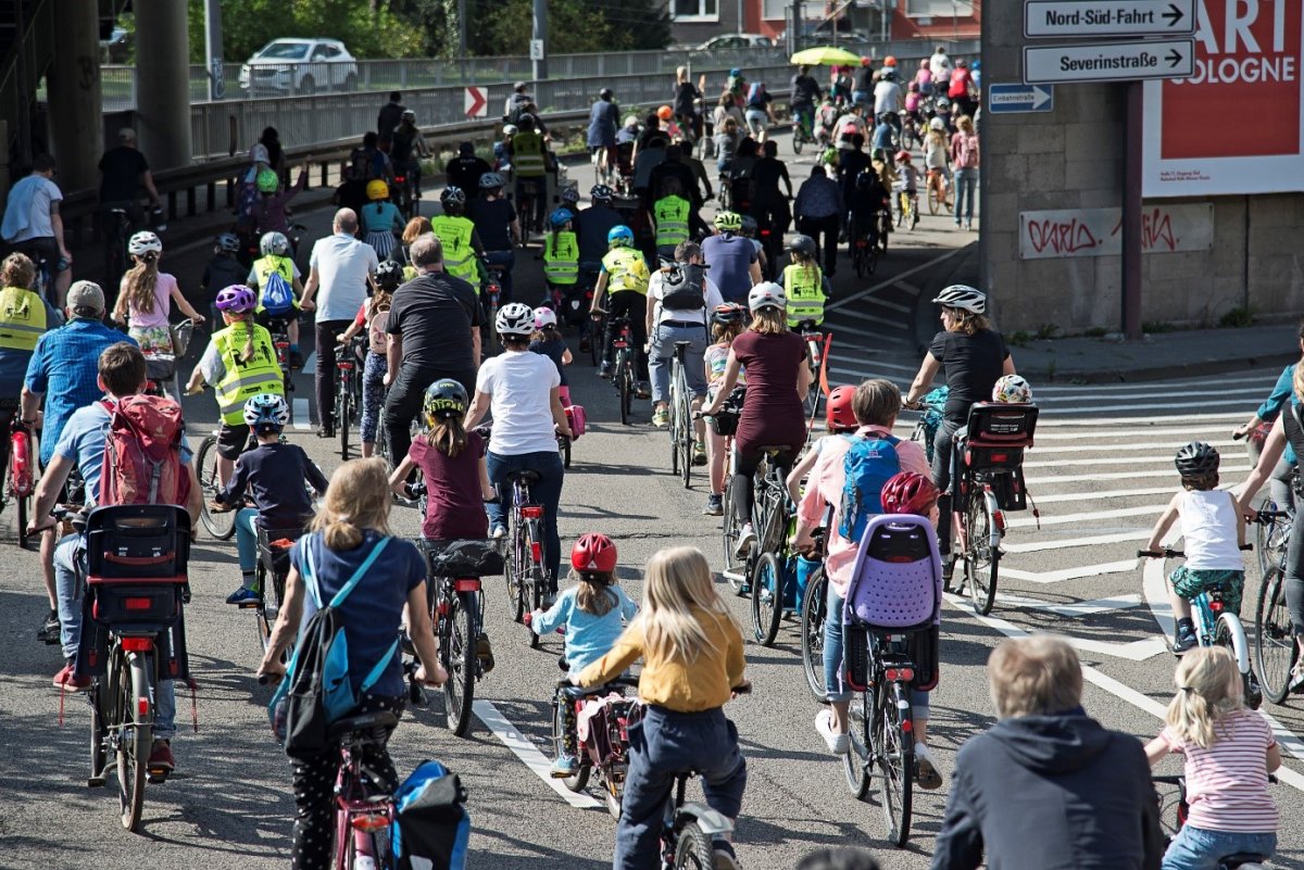 Kinder-Fahrrad-Demo, die KIDICAL MASS, in Heidelberg am 20. September