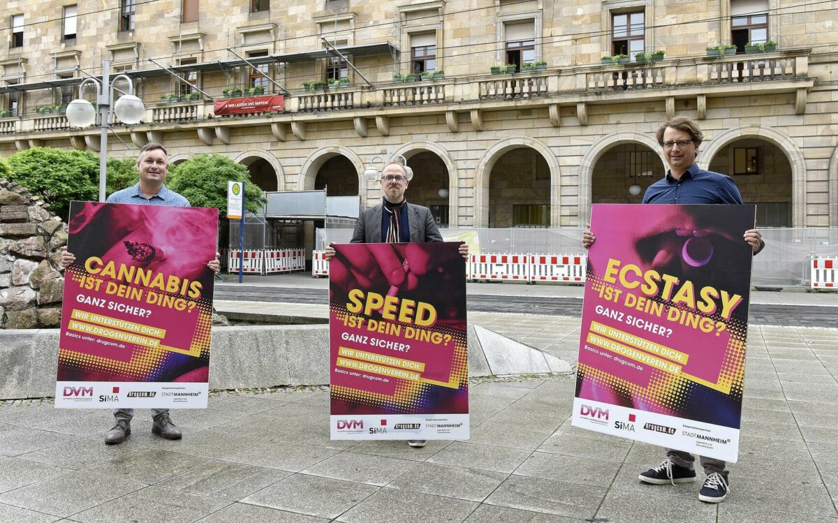 Plakatkampagne zum Internationaler Tag gegen Drogenmissbrauch in Mannheim