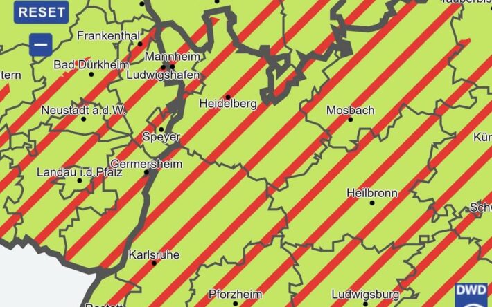 Deutscher Wetterdienst warnt: schweres Unwetter über die Region 