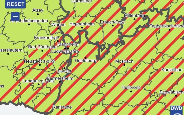 Deutscher Wetterdienst: Warnung vor schwerem Gewitter in der Region!