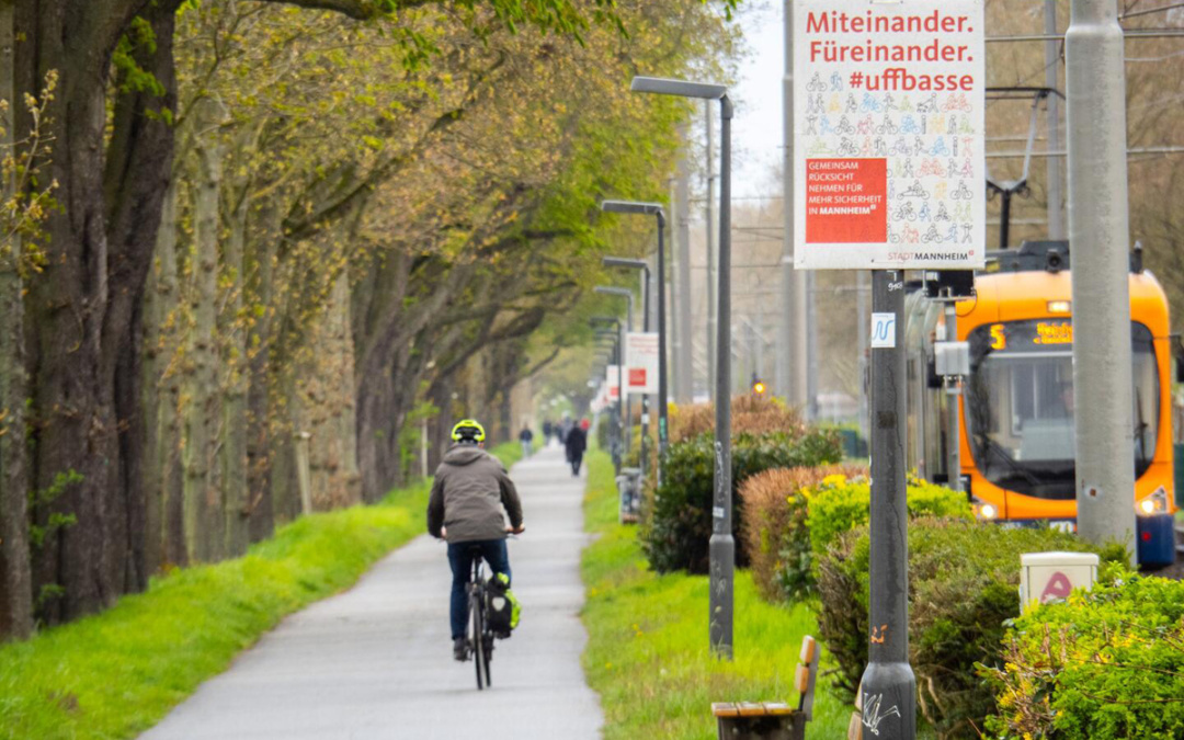 Rücksichtskampagne auf dem Neckardamm