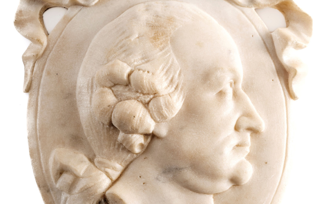 Marmorrelief des Hofarchitekten Nicolas de Pigage