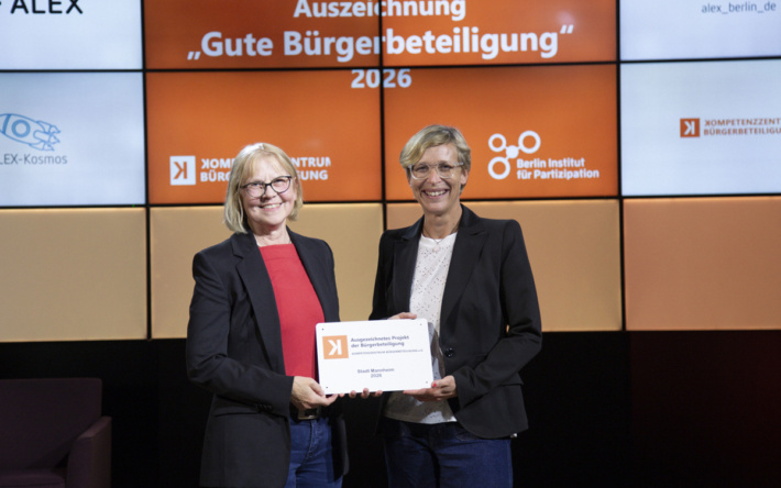 Stadt Mannheim für gute Bürgerbeteiligung ausgezeichnet